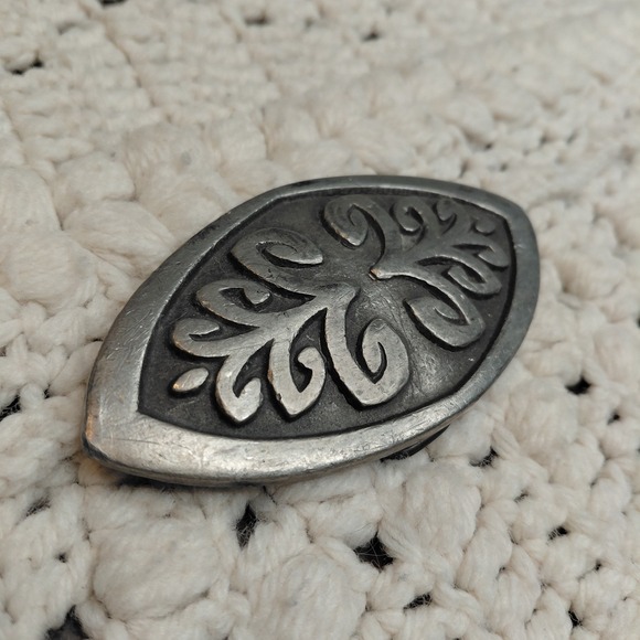 Jesse McLeod Other - Vintage Jesse Mcleod Belt Buckle Indiana Metal Crafts Silvertone Pewter Rare Art